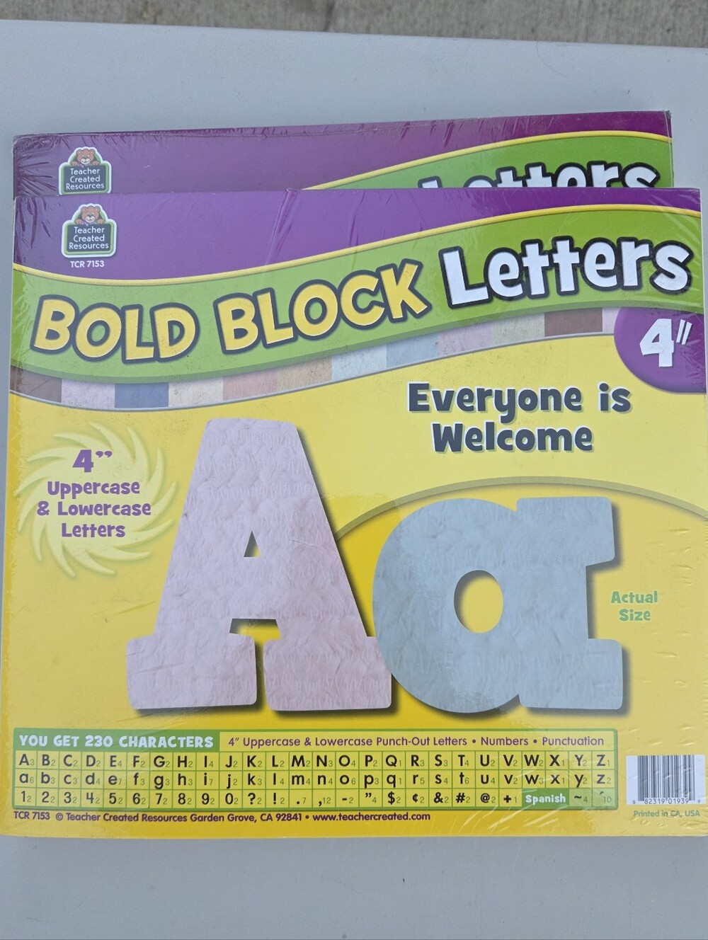 Bold Block Letters 4" Uppercase & Lowercase